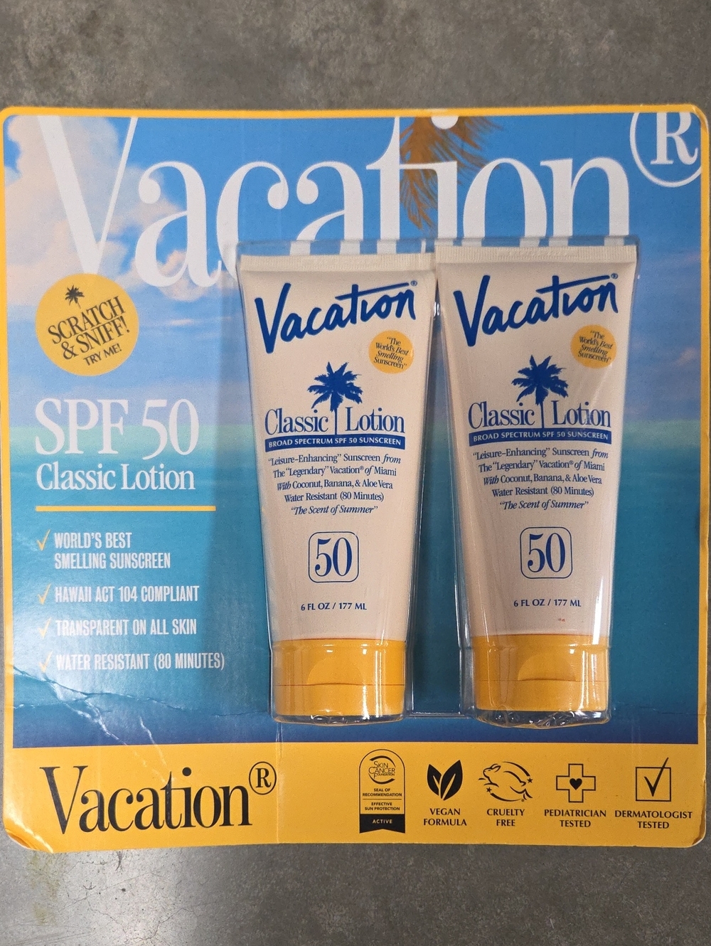 Vacation Classic Lotion SPF 50 Sunscreen - White & Yellow